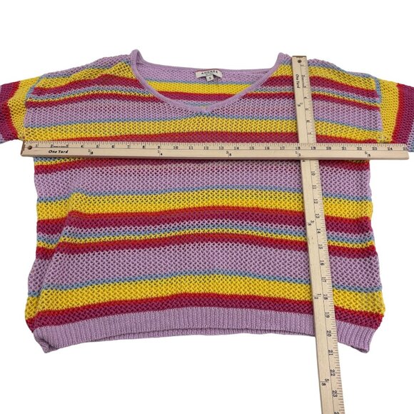 Andrée By Unit Womens Striped Knit Sweater S Multicolor Acrylic Cotton - Picture 4 of 6